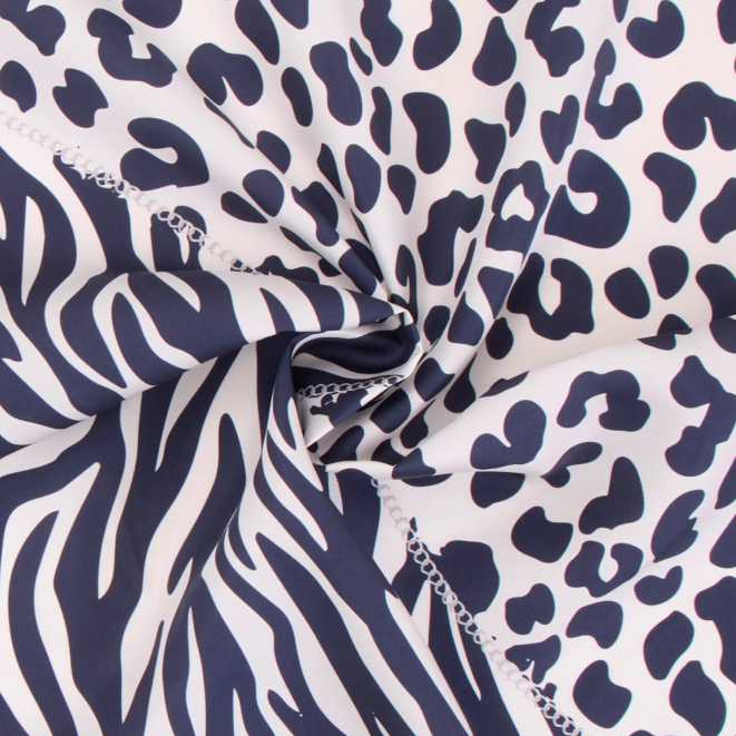 Foulard in Seta Twill Giovanni Boulera Vahşi Zarafet Stampa Zebra e Leopardo 90x90 cm