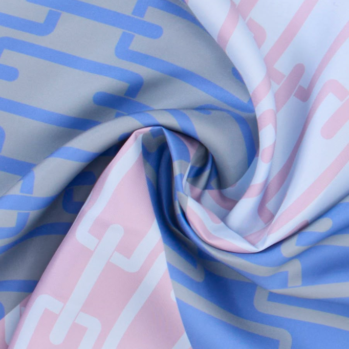 Giovanni Boulera Pastel Geometric Pattern Mulberry Twill Silk Scarf 90x90 cm