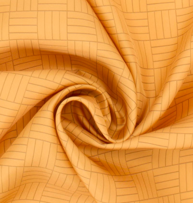 Giovanni Boulera Gold Mesh Pattern Mulberry Twill Silk Scarf 90x90 cm