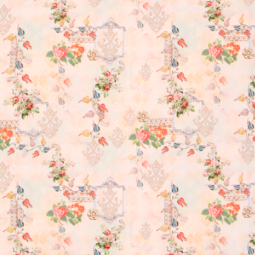 Giovanni Boulera Floral Pattern Mulberry Silk Shawl 200x65 cm