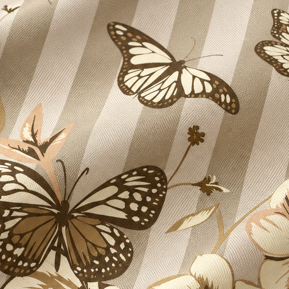 Giovanni Boulera Golden Butterfly Garden Mulberry Twill Silk Scarf 65 cm x 65 cm
