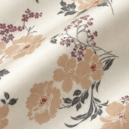 Giovanni Boulera Beige Flower Garden Mulberry Twill Silk Scarf 65 cm x 65 cm