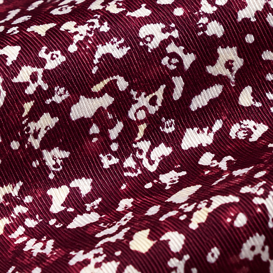 Giovanni Boulera Burgundy Mosaic Patterned Mulberry Twill Silk Shawl 200x65 cm