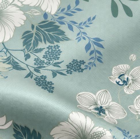 Giovanni Boulera Blue Classic Floral Pattern Mulberry Twill Silk Scarf 65x65 cm