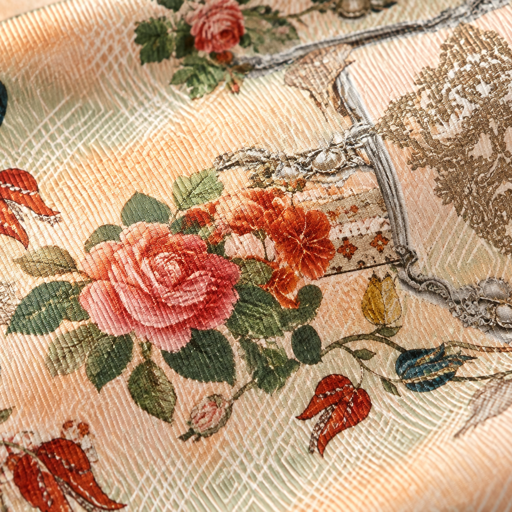 Giovanni Boulera Floral Pattern Mulberry Silk Shawl 200x65 cm