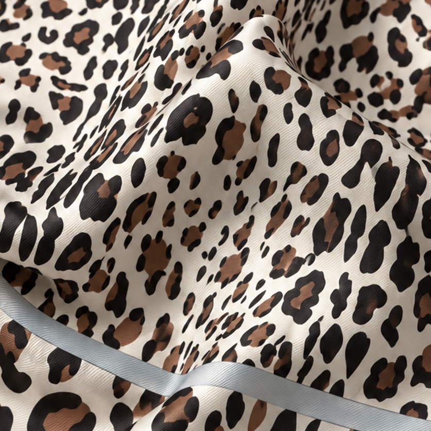 Giovanni Boulera Cream Leopard Print Mulberry Twill Silk Scarf 65x65 cm