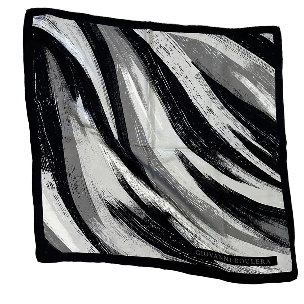Giovanni Boulera Monochrome Flow Mulberry Twill Silk Scarf 50 cm x 50 cm