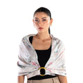 Giovanni Boulera Powder Flower Garden Pattern Mulberry Twill Silk Scarf 200 cm x 65 cm