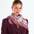 Giovanni Boulera Lila Garden Pattern Mulberry Twill Silk Scarf 90 x 90 cm
