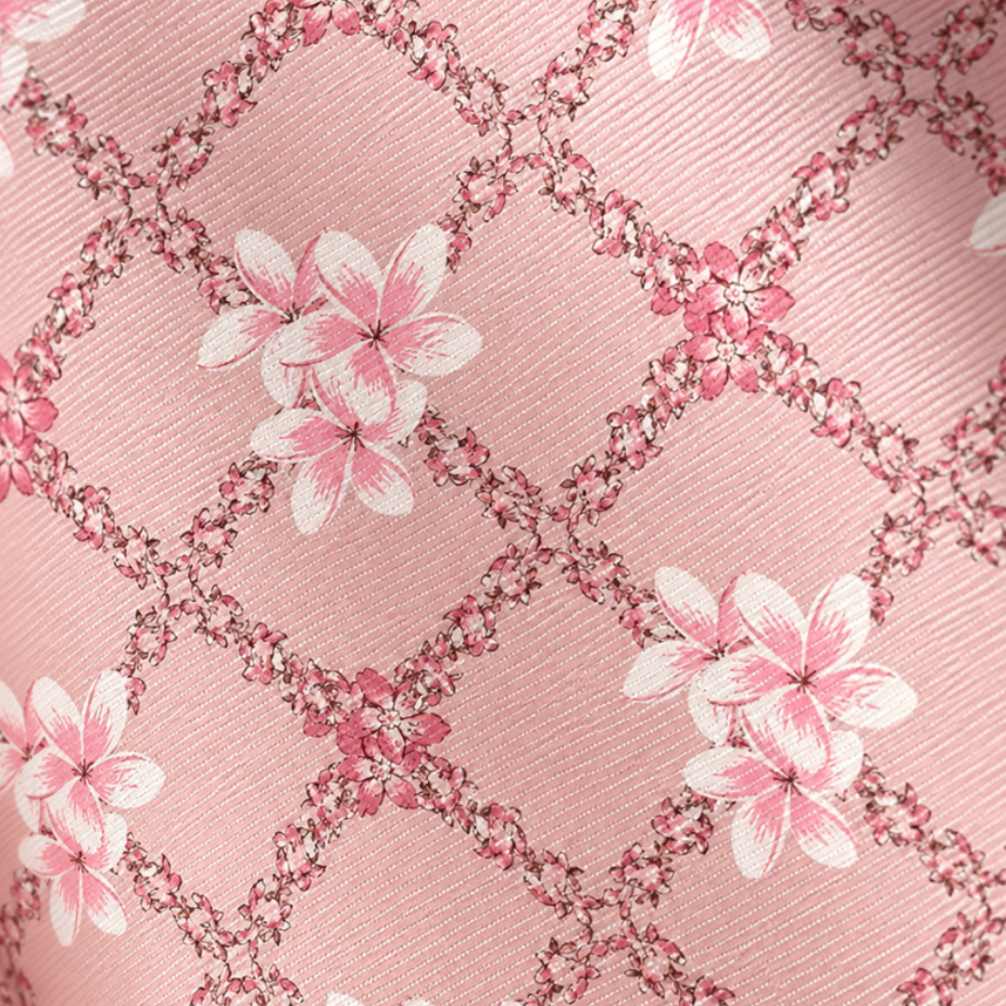Giovanni Boulera Pink Floral Pattern Mulberry Twill Silk Scarf 200x65 cm
