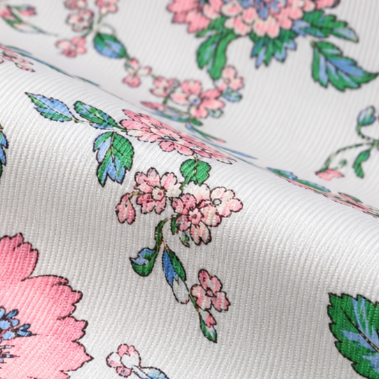 Giovanni Boulera Green Garden Flowers Pattern Mulberry Twill Silk Scarf 90x90 cm