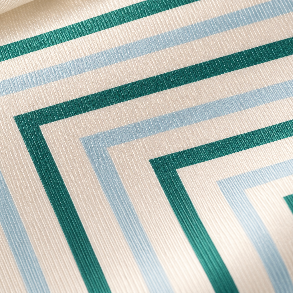 Giovanni Boulera Emerald Geometric Pattern Mulberry Twill Silk Scarf 50 x 50 cm