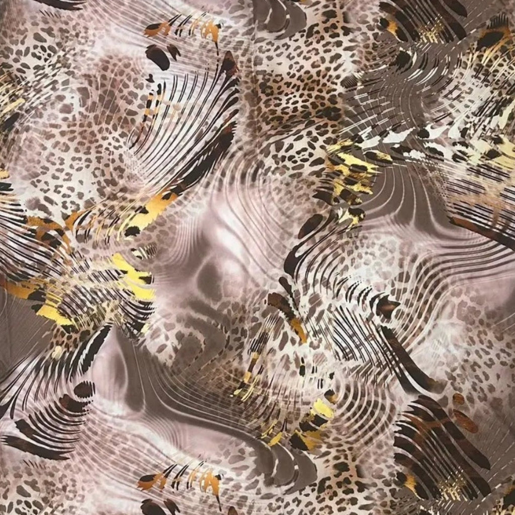 Giovanni Boulera Leopard Print Mulberry Twill Silk Scarf 200x65 cm
